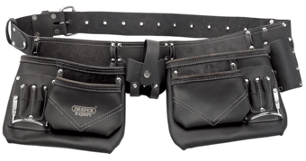 picture of Draper - Oil-Tanned Leather Double Stitched Pouch Tool Belt - [DO-03138]