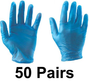 picture of Metal Detectable Food Safe Vinyl Gloves - Box of 100 - DT-450-A65-S089-X31