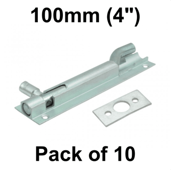picture of SAA Wide Necked Barrel Bolt - 100mm (4") x 25mm (1") - Pack of 10 - [CI-DB108L]