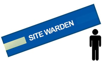 picture of Blue - Mens Pre Printed Arm band - Site Warden - 10cm x 55cm - Single - [IH-ARMBAND-B-SW-W]