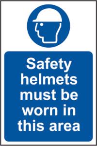 picture of Spectrum Safety helmets must be worn in this area – Correx 200 x 300mm - SCXO-CI-12475