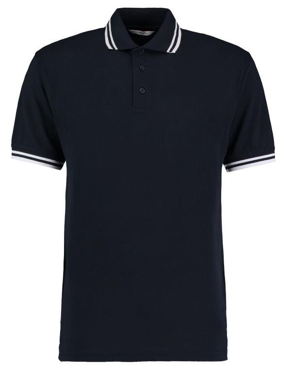 picture of Kustom Kit Men's Classic Fit Tipped Collar Polo Navy/White - BT-KK409-NAV/WHT