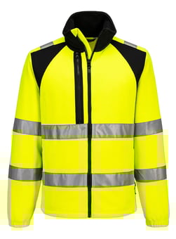 picture of Portwest CD807 - WX2 Eco Hi-Vis Fleece - Yellow/Black - PW-CD807YBR