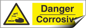 Picture of Danger Corrosive Sign LARGE - 600 x 200Hmm - Self Adhesive Vinyl [AS-WA76-SAV]