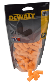 picture of Dewalt DPG12 EU Uncorded Foam Earplugs - SNR 31 - Bag of 50 Pairs - [RN-DPG12BG50EU]