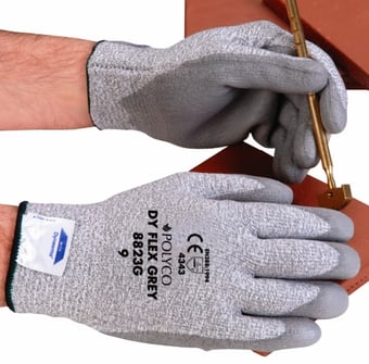 picture of Polyco PU Dy Flex Grey Seamless Knitted Gloves -BM-8822G - (DISC-R)