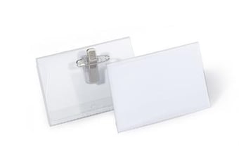 Picture of Durable PVC Combi Clip Name Badge - 54x90mm - Transparent - Pack of 50 - [DL-810119]