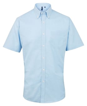 picture of Premier PR236 Men's Signature Oxford Short Sleeve Shirt - Light Blue - RLW-PR236LBLU