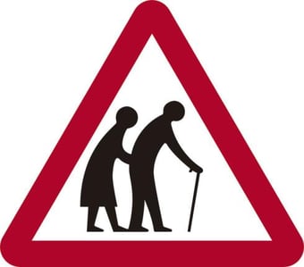 Picture of Spectrum 600mm tri. Dibond Frail Or Disabled Pedestrians Road Sign - Without Channel - SCXO-CI-14722-1