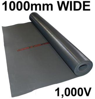 picture of Dark Grey Rubber Electrical Safety Mat - Max Working Voltage 1,000V IEC61111:2009 Class 0 - Priced per  Metre - [BD-642100]