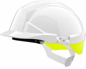 Picture of Centurion Reflex White Safety Helmet with Yellow Rear Flash - Vented - Slip Ratchet - [CE-S12WHVYA] - (NICE)