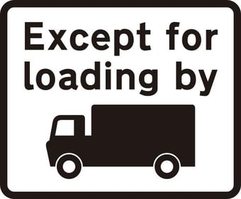 picture of Spectrum Dibond ‘Except For Loading By Goods Vehicle Symbol’ Road Sign 453 x 375mm - With Channel – [SCXO-CI-14052]