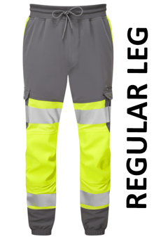 picture of Hawkridge CL 1 EcoViz Jog Trousers Yellow/Grey - Regular Leg - LE-JT01-Y/GY-R - (LP)