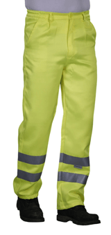 picture of Hi Vis POLYCOTTON Yellow Trousers - Ankle Band - Conforms to EN471 - [BT-HV015T-Y]