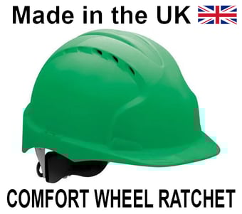 picture of JSP - The New EVO 3 Vented Green Hard Hat - Standard Peak & 3D Wheel Ratchet Adjustment Harness - [JS-AJF170-000-300]