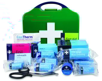 picture of Small Workplace Catering First Aid Kit - In Green/Blue Aura Box - [RL-427]