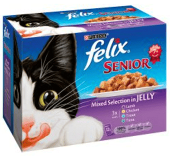 Picture of Felix Pouch Senior Mixed Selection In Jelly Wet Cat Food 12 Pack 100g - [BSP-382438] - (DISC-W)