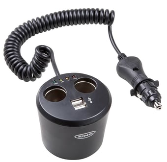 Picture of RING 2x 12V, 2x USB Multi Socket In Vehicle Charge and Power - [RA-RMS10]