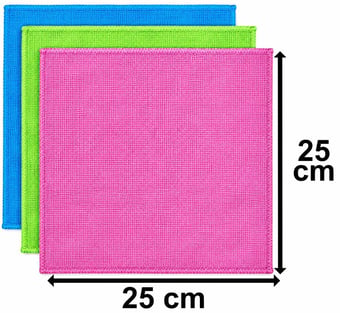 picture of Buzz Microfibre Cleaning Cloths - Assorted Colours - Pack of 3 - [OTL-320536]