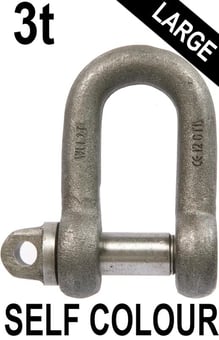 picture of 3t WLL Self Colour Large Dee Shackle c/w Type A Screw Collar Pin - 7/8" X 1" - [GT-HTLDSC3]