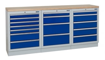 picture of BiGDUG 2041mm Wide Workbench - 7 Drawer Cabinet - 4 Drawer Cabinet - 5 Drawer Cabinet - Multiplex - [BDU-TGC534GBM] - (LP)