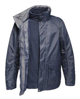 picture of Regatta Men's Benson III Breathable 3 In 1 Navy Blue Jacket - BT-TRA147NAV