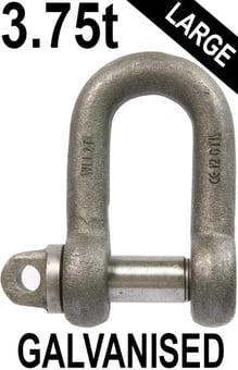 picture of 3.75t WLL Galvanised Large Dee Shackle c/w Type A Screw Collar Pin - 1" X 1 1/8"- [GT-HTLDG3.75]