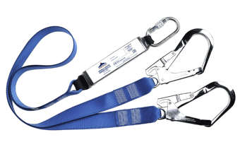 picture of Portwest FP51 Double Webbing 1.8m Lanyard With Shock Absorber Royal Blue - [PW-FP51RBR]