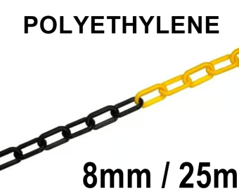 picture of JSP - Black/Yellow 8MM Thick Chain - 25m Long - For Post and Chain System - [JS-HDC000-275-300]