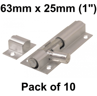 picture of SAA Straight Barrel Bolt - 63mm (2 1/2") x 25mm (1") - Pack of 10 - [CI-DB32L]