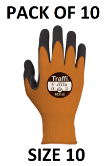 picture of TraffiGlove Morphic 3 Orange/Black Gloves - Size 10 - Pack of 10 - TS-TG3140-10X10 -(AMZPK2)
