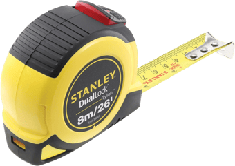 picture of Stanley Tools - Dual Lock Tylon™ Pocket Tape 8m/26ft (Width 25mm) - [TB-STA036807]