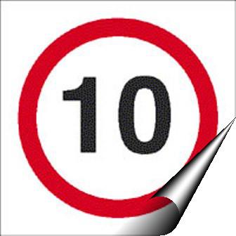 Picture of Non Reflective Traffic Signs - 10 mph - 300 x 300Hmm - Self Adhesive Vinyl [AS-GE48-SAV]