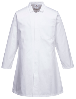 picture of Portwest 2202 Men's Food Coat One Pocket White - PW-2202WHR