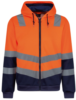 Picture of Regatta Pro Hi Vis Full Zip Hoodie - Hi-Vis Orange/Navy - BT-TRF625-HVONVY