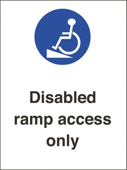 picture of Non Reflective Traffic Signs - Disabled Ramp Access Only - 150 x 200Hmm - Rigid Plastic [AS-GE56-RP]