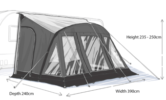 picture of Maypole MP9555 Stoneleigh Air Porch Awning 390cm - [MPO-9555]