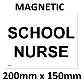 picture of SC031 School Nurse Sign Magnetic - Vehicle Grade 200mm x 150mm - [PWD-SC031-B200] - (LP)