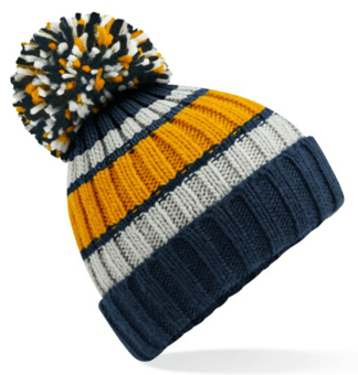picture of Beechfield Hygge Striped Beanie - Dijon Blue - [BT-B392-DJB]