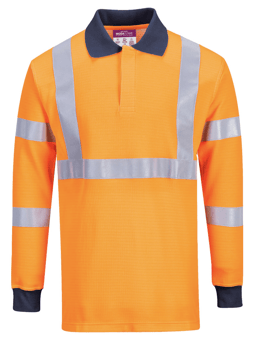 picture of Portwest - FR76 - Flame Resistant RIS Polo Shirt Orange - PW-FR76ORR