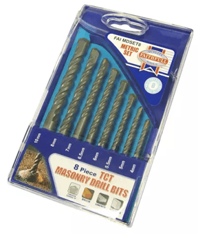 Picture of Faithfull Standard Masonry Drill - 4-10mm - Set of 8 - [TB-FAIMDSET8]