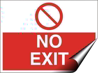 picture of No Exit Sign LARGE - 600 x 450Hmm - Self Adhesive Vinyl [AS-PR117-SAV]