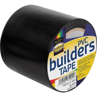 picture of ProSolve PVC Builders Tape - 150mm x 33m - Black - [PV-SAFTBLA150]