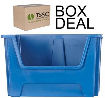 picture of BiGDUG Large Recycled Plastic Stacking Pick Bin - 320h x 495w x 390d mm - 50L - Blue - Box Deal of 10 - [IH-BDU-E54SBBL] - (LP)
