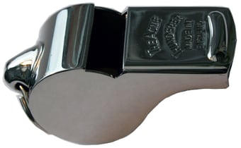 picture of ACME Thunderer Whistle - Model 58 - Large Solid Brass Nickel Plated - Low Tone - [AC-58NP]