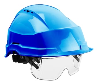 picture of Hazchem Iris II Safety Helmet & Visor - Blue - [HZ-HF0510]