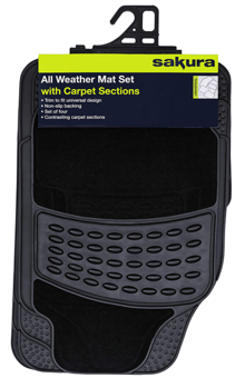 picture of Sakura All Weather Heavy Duty Car Rubber Mats with Anti Slip Backing - Set of 4 - [SAX-SS5177]