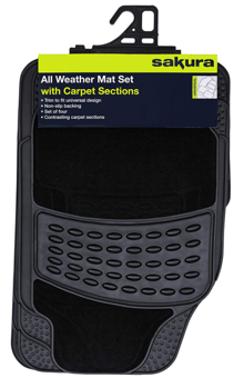 Picture of Sakura All Weather Heavy Duty Car Rubber Mats with Anti Slip Backing - Set of 4 - [SAX-SS5177]