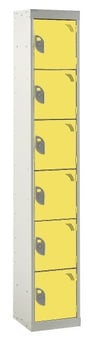 picture of QMP Standard Locker - 6 Compartment - Yellow Doors - 1800H x 300W x 450D mm - [QM-LS1830456YXX]