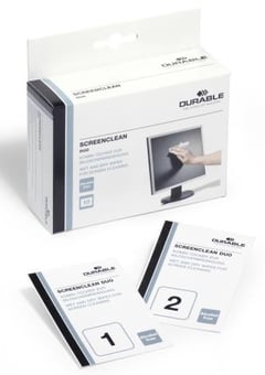 picture of Durable - SCREENCLEAN DUO Individually Packed Sets of Wet And Dry Cleaning Wipes - Pack of 10 - [DL-572102]